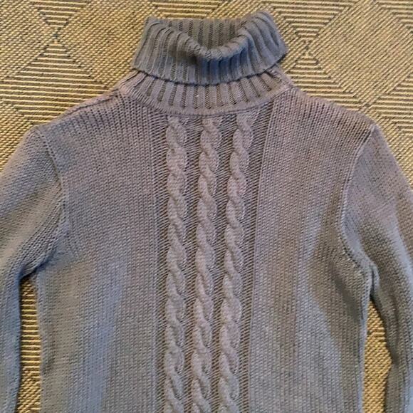 Charlotte Russe Sweater Knit Turtle Neck Sweater Size Large Blue Sweater - Picture 2 of 4